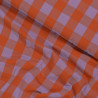 Coton tissé à carreaux - Lavande et Orange - Calissone