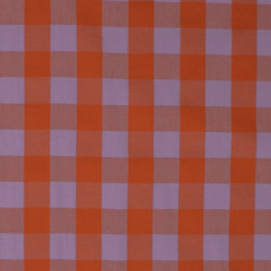 Checked woven cotton - Lavender and Orange - Calissone