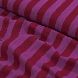 Striped woven cotton - Red and Fuchsia - Calissone