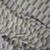 Coton seersucker damier - Blanc vert lilas - Calissone