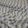 Coton seersucker damier - Blanc vert lilas - Calissone