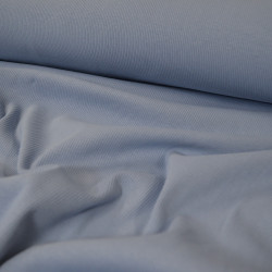 Plain fine rib cotton jersey - Blue - Calissone
