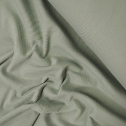 Jersey de coton uni fines côtes - Vert sauge - Calissone