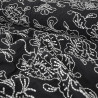 Coton brodé floral - Noir - Calissone