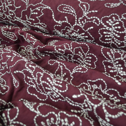 Floral embroidered cotton - Terracotta - Calissone