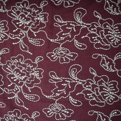 Coton brodé floral - Bordeaux - Calissone