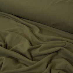 Heavy plain cotton jersey - Olive green - Calissone