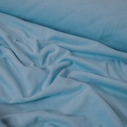 Heavy plain cotton jersey - Sky blue - Calissone