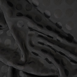 Viscose jacquard with polka dots - Black - Calissone