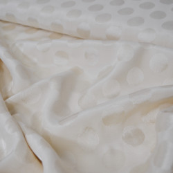 Viscose jacquard with polka dots - Off-white - Calissone