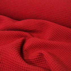 Coton nid d'abeille - Rouge - Calissone