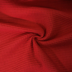 Coton nid d'abeille - Rouge - Calissone