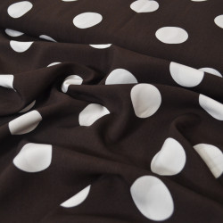 Viscose with polka dots (large) - Brown - Calissone