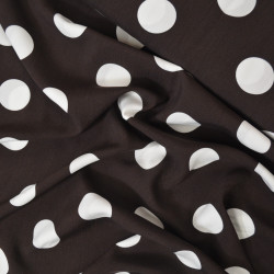 Viscose à pois (grands) - Marron - Calissone