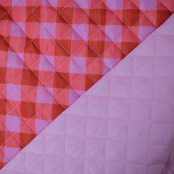 Matelassé double face vichy - Brique et lilas - Calissone