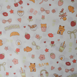 Asian coffee Time cotton poplin - Calissone