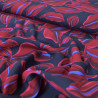 Viscose feuillage - Rouge et bleu marine - Calissone
