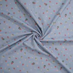 Jersey small flowers - Sky blue - Calissone