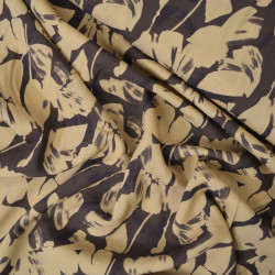 Viscose Abstract flower - Beige et brun - Calissone