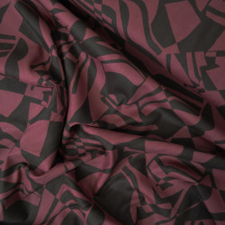 Coton viscose abstraite - Brun et terracotta - Calissone