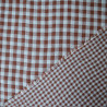 Double gaze de coton vichy - Bleu ciel et brun - Calissone