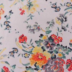 Tissu coton lin flammé - French bouquet - Calissone
