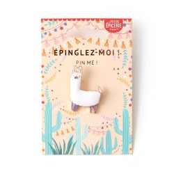 Lama enamelled pin brooch - Calissone