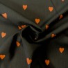 Cotton cambric - Love Heart Black - Calissone