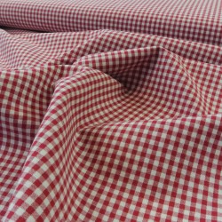 Burgundy gingham cotton - Small checks - Calissone