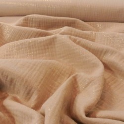 Double cotton gauze - Iridescent beige - Calissone