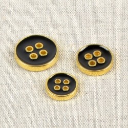 12mm black gold gold button - Calissone