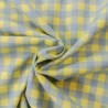 Gingham yarn dyed Bubble - Blue and yellow checks - Calissone