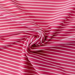 jersey raspberry stripes / textured white - Calissone