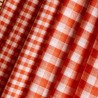 Double gaze de coton - Vichy Off-white Tangerine - Calissone